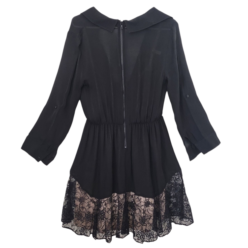Alice + Olivia Raquel Lace Floral Button Down Silk Dress - Picture 6 of 12